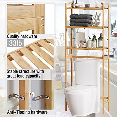 Over the Toilet Storage Shelf Bamboo, 3-Tier over Toilet Organizer