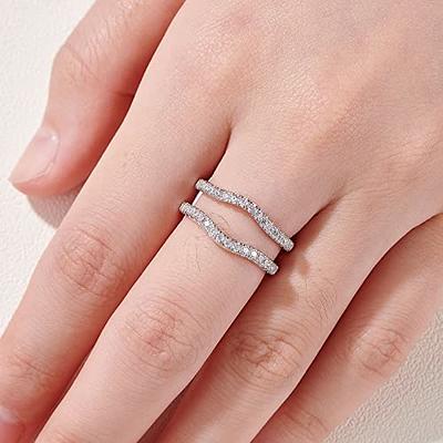 Newshe Jewellery Women Wedding Ring Enhancer Guard for Engagement Rings  AAAAA Cubic Zirconia Bridal 925 Sterling Silver Band Size 10 - Yahoo  Shopping