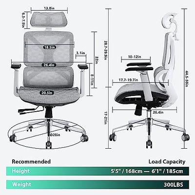 NOBLEWELL Ergonomic Office Chair High Back Mesh Computer Chair with Lumbar  Support Adjustable Armrest, Backrest and Headrest,BIFMA Certified 