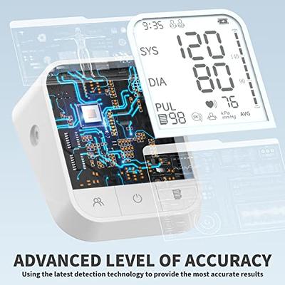 Blood Pressure Machine Upper Arm Large Cuff, Automatic Blood Pressure  Monitors & Pulse Rate Monitor Meter with LCD Display 198 Sets Memory  Adjustable