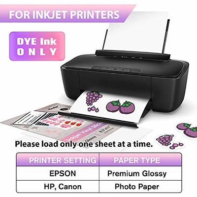 Koala Printable Vinyl Sticker Paper for Inkjet Printers - 100 Sheets Glossy White Waterproof Adhesive Label Paper - 8.5x11 inch, Tear-Resistant