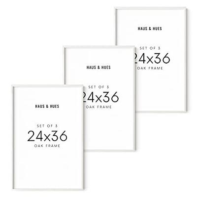 HAUS AND HUES White Poster Frames 24 X 36 Inches - Set of 3 Large