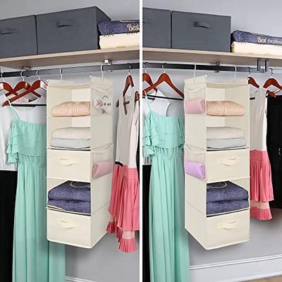 MAX Houser 6 Tier Shelf Hanging Closet Organizer, Closet Hanging Shelf with  2 Sturdy Hooks for Storage, Foldable (Grey)