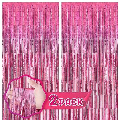 Voircoloria 4 Pack Red Foil Fringe Backdrop Curtains, Tinsel Streamers  Birthday Party Decorations, Fringe Backdrop for Graduation, Baby Shower,  Gender