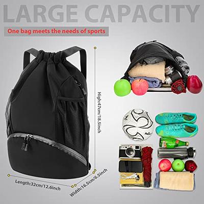 Cheap 1Pcs Sports Drawstring Strap Pocket Backpack Large Capacity Sports  Football Basketball Bag Drawstring Closure Design