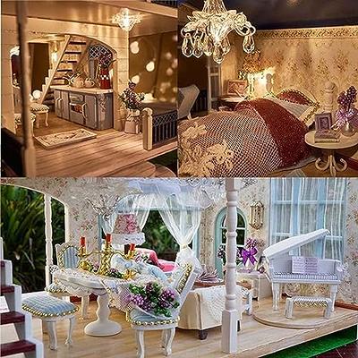 CUTEBEE Dollhouse Miniature with Furniture, DIY Dollhouse Kit Plus Dust  Proof and Music Movement, 1:24 Scale Creative Room for Valentine's Day Gift