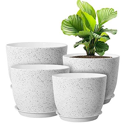 Cubilan 7 inch Large Plant Pots, 5 Pack Flower Pots Outdoor Indoor, Planters with Drainage Hole and Tray Saucer, Colorful