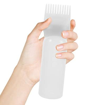 Root Comb Applicator Bottle, 2 Pack 6 Ounce Lightweight Hair Dyeing Bottle  with Graduated Scale for Brush Shampoo Hair Color Oil Comb Applicator Tool