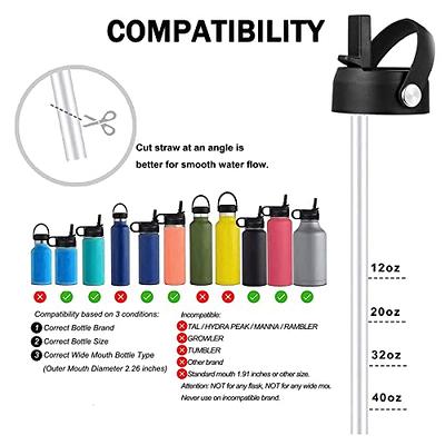 Straw Lid for Hydro Flask Wide Mouth Flex Straw Lid for Hydroflask Wide  Mouth 12 16 18 20 32 40 64 oz Flexible Handle Replacement Lids for Hydroflask  Straws Top Water Bottle Lid Accessories