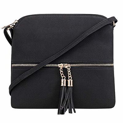Joy Mangano Joy Luxe Leather World Traveler Classy & Chic Iconic Handbag with RFID - Gray/Grey