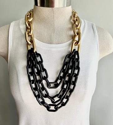 Chunky Silver Chain Link Necklace Statement Necklace -   Chain link  necklace silver, Chain link necklace, Chunky chain necklaces