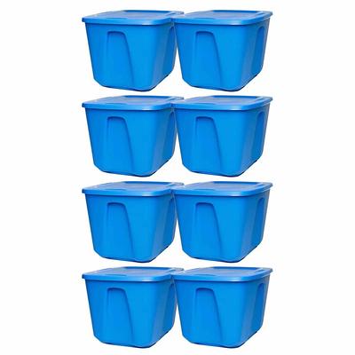 HOMZ 18 gal. Plastic Storage Bin, 8-Pack, Blue - Yahoo Shopping