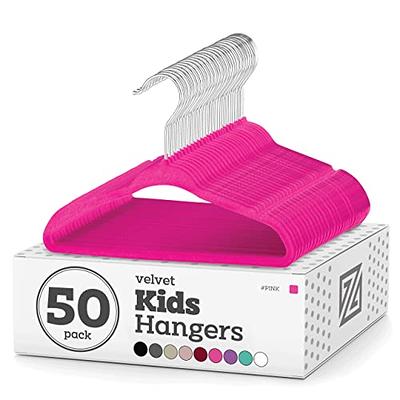 Quality Kids Plastic 30 Pack Non Velvet Non-Flocked Thin Compact Children's  Hangers Swivel Hook for Shirts Blouse Coats (Black, 30)