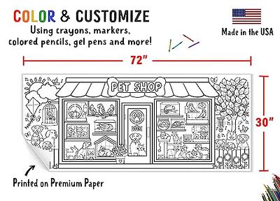 Tiny Expressions Giant 2024 New Years Coloring Poster for Kids | 30 x 72  Inches Jumbo Paper Coloring Banner