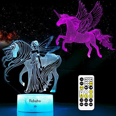 Unicorn Gifts for Girls Unicorn Toys 3D Unicorn Night Light for Kids