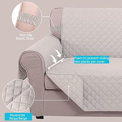 U-NICE HOME Reversible Sofa Cover Couch Cover for Dogs with Elastic Straps  Water