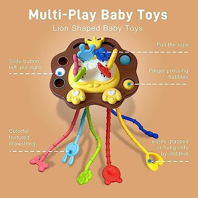 Oueyes Montessori Toys for Babies 6-12 Months Baby Sensory Toys Teething  Toys 12-18 Months Pull String Activity Toys Sensory Toys for Toddlers 1-3