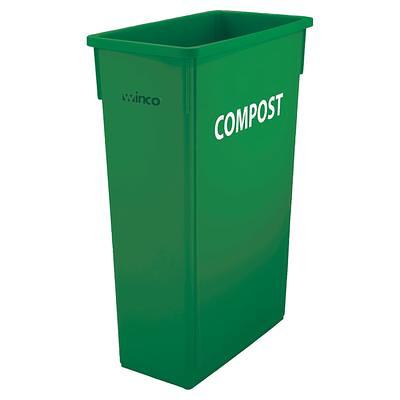 Lavex 23 Gallon Red Slim Rectangular Trash Can with Drop Shot Lid