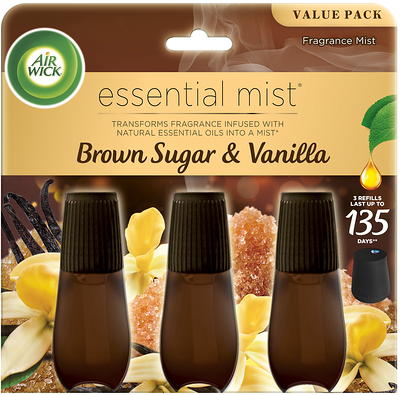 Air Wick Essential Mist Refill, 3ct, Brown Sugar & Vanilla, Fall Scent, Essential  Oils, Air Freshener - Yahoo Shopping