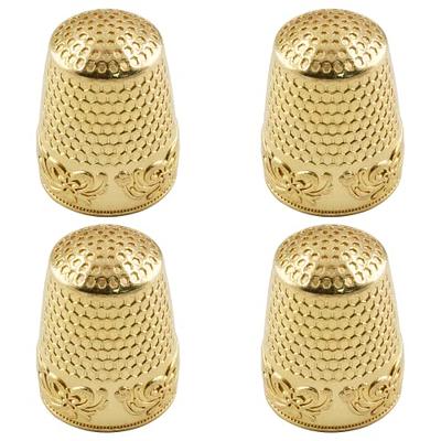 10 Pcs Thimble and Finger Protector 3 Colors Metal Thimble Copper Sewing  Thimble with 4 Pcs Leather Finger Protector Adjustable Finger Shield Ring  for Sewing and Stitching Finger Protection