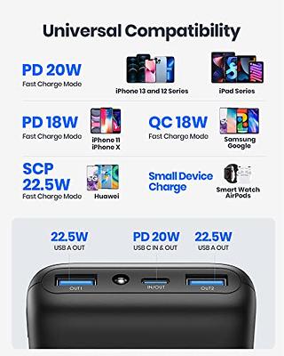  INIU Portable Charger, 22.5W 20000mAh USB C in & Out Power Bank  Fast Charging, PD 3.0+QC 4.0 LED Display Phone Battery Pack Compatible with  iPhone 15 14 13 12 Pro Samsung