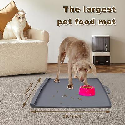 Dog Cat Food Mat, 36 X 24 Dog Mat for Food and Water, Waterproof Silicone  Pet