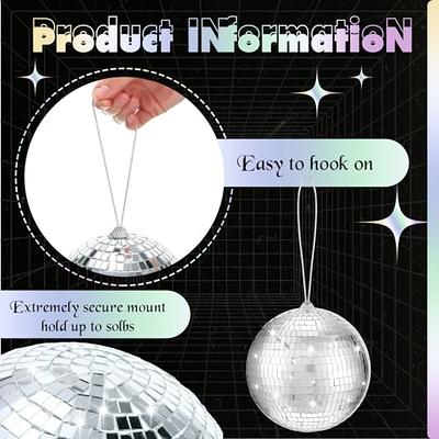 Big Mo's Toys Mirror Ball - Silver Hanging Disco Ball Party Decoration  Accessories for 70s Parties