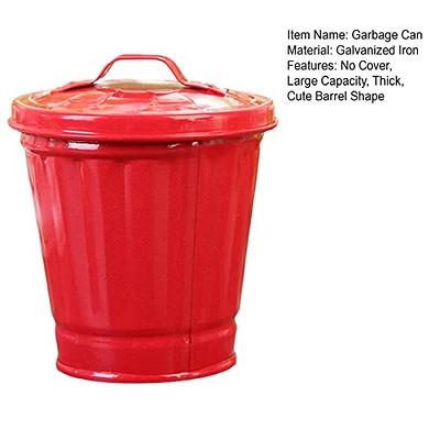 1pc Desktop Waste Containers Garbage Can Galvanized Trash Can with Lid  Desktop