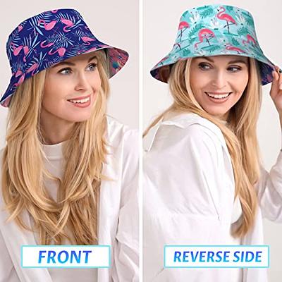 Unisex Reversible Flamingo Bucket Hat Mens Hats Womens Hats For