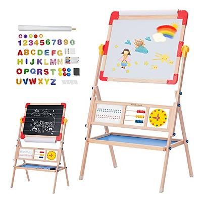 Joyooss Art Easel for Kids with Double-Sided Magnetic, Wooden Standing