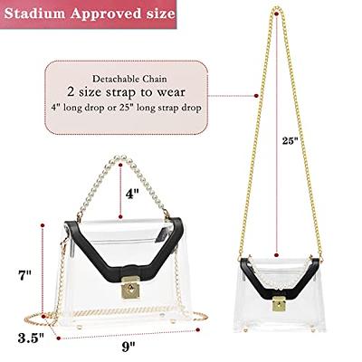 KUI WAN Clear Bag Stadium Approved, Clear Crossbody Bag Cute Clear Purse  Mini Bag Gift for Women for Sport Event Concert Black