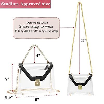 Kui Wan Clear Bag Stadium Approved, Clear Crossbody Bag Cute Clear Purse Mini Bag Gift for Women for Sport Event Concert