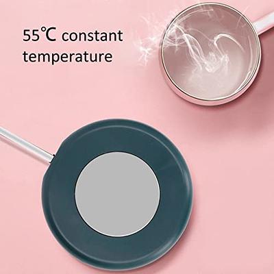 Mug Warmer USB, ABS Aluminum Alloy USB Interface Rechargeable Mug Warmer  55C Constant Temperature for Coffee for Office Pink