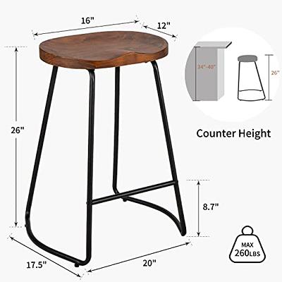 HeuGah Bar Stools Set of 3 Solid Wood Counter Height Bar Stools