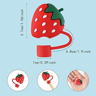 Silicone Straw Plug 6pcs Drinking Straw Cover, Cute Cartoon Straw