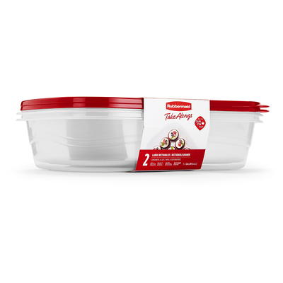 Rubbermaid Modular Plastic Food Storage Container with Lid, 10 Cup