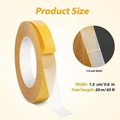 0.6inch Double-Sided Fabric Tape Heavy Duty, Super Sticky Multifunctional Double  Sided Tape Wide Double Sided Mounting Tape for Home Office School (65.6ft  Long) - Yahoo Shopping