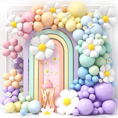 Pink Latex Pink Balloons Garland Arch Kit With Daisy Flowers