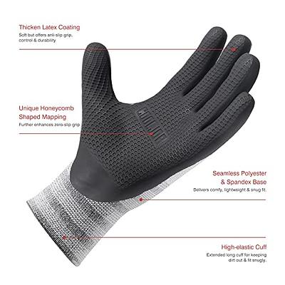 COOLJOB A3 Level 5 Cut Resistant Safety Work Gloves for Men Women, Black  Nitrile Coated Rubber Gloves Knife Proof, Extra Hand Protection for Wood