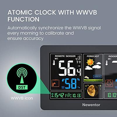 Weather Stations Wireless Indoor Outdoor Thermometers, Color Display  Digital Atomic Clocks with Indoor Outdoor Temperature, Weather Thermometers  with Multiple Sensors and Adjustable Backlight - Yahoo Shopping