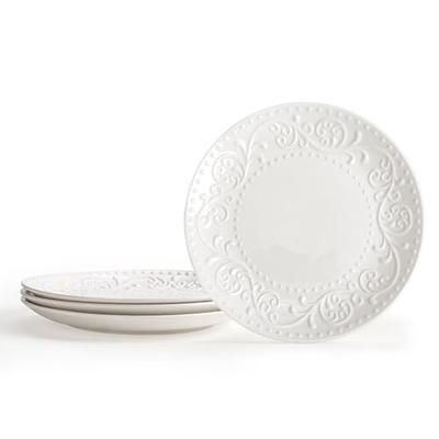 Mora Ceramic Flat Plates Set of 6-8 in - The Dessert, Salad,  Appetizer, Small Lunch, etc. Microwave, Oven, and Dishwasher Safe, Scratch  Resistant. Kitchen Porcelain Dish - Assorted Neutrals: Salad Plates