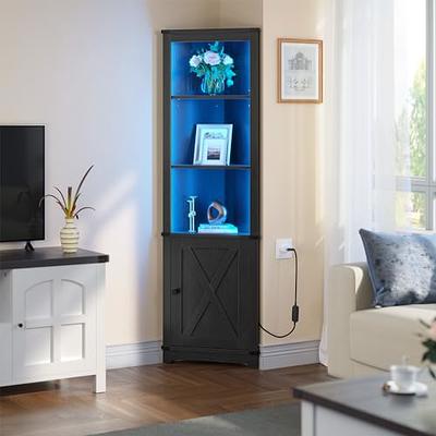 LQFATEST Corner Cabinet, Bathroom Corner Cabinet with Glass Doors and  Adjustable Shelves, Free-Standing Corner Storage Cabinet for Bathroom,  Kitchen, Living Room, White - Yahoo Shopping