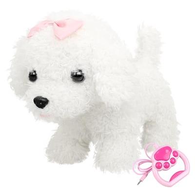 Robot Dog Pet Plush Interactive Maltese Simulation Dog-Realistic Puppy Dog  Toy for Kids-with Walking, Barking, Wagging Tail & Talking-Like Real