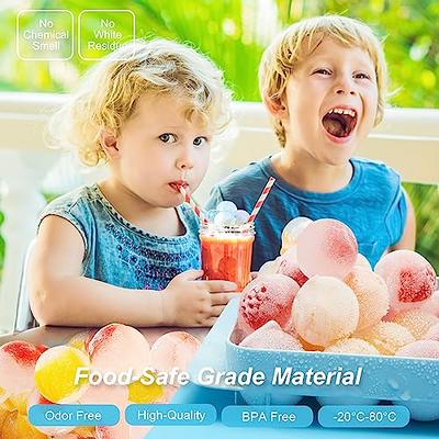 Round Ice Cube Tray with Lid & Bin Ice Ball Maker Mold for Freezer with  Container Mini Circle Ice Cube Tray Making 66PCS Sphere Chilling Cocktail