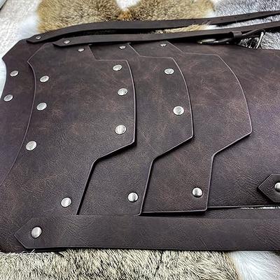 HiiFeuer Medieval Brigandine Arm Guards, Mercenary Faux Leather Gauntlet,  Vintage Renaissance Knight Arm Bracers