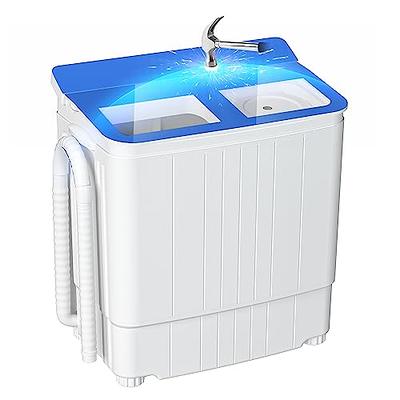 SUPER DEAL Compact Mini Twin Tub Washing Machine 13lbs Capacity Portable  Washer Wash and Spin Cycle Combo, Built-in Gravity Drain for Camping