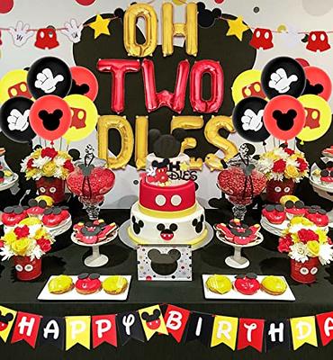  Cartoon Mouse Themed 2nd Birthday Decorations - Cartoon Mouse  Oh Twodles Banner Garland Cartoon Mouse Head Balloons for Birthday Party  Supplies : Toys & Games