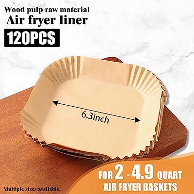 Air Fryer Disposable Paper Liners, 50 Pcs Square Cooking Non-Stick Liner  for Air fryer, Microwave Oven, Frying Pan, 7.9 Inch Oil-proof Air Fryers  Filters