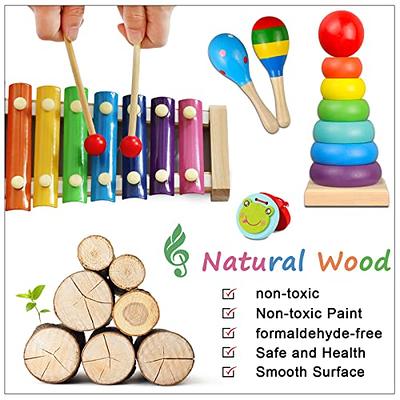 Kids Wooden Percussion Music Instruments Set Portable Kids Music  Enlightenment Musical Instruments Set For Boys Girls