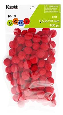 Essentials by Leisure Arts Pom Poms - Red -1/2 - 100 Piece pom